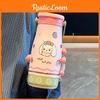 Letter Cartoon Dog Pattern Insulated Mug Portable Cup For Students Commuters And