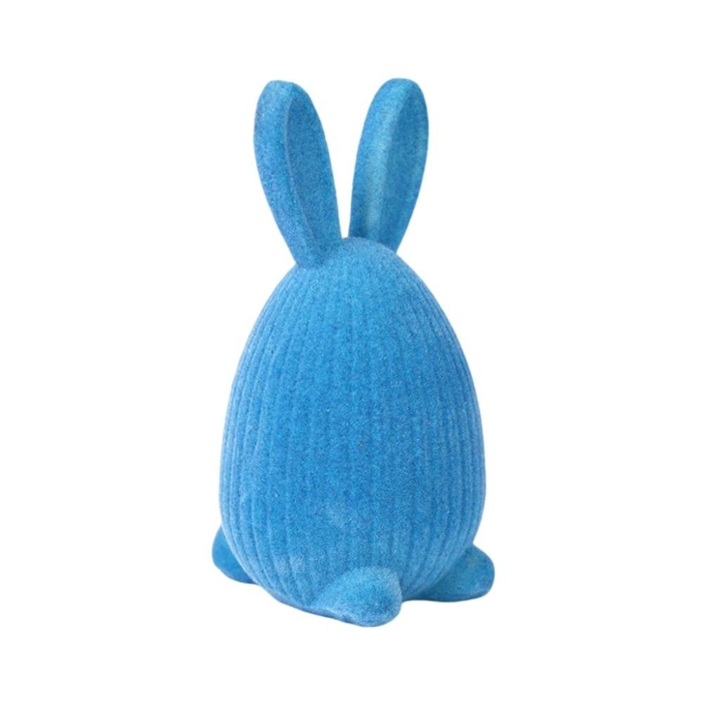 Creative Easter Egg Decoration Resin Easter Decor Flocking Easter Bunny Ornament  Home Decoration