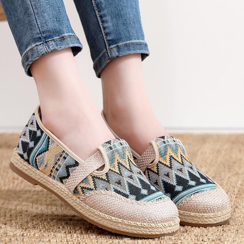 New ****** ******* Cloth Shoes Single Shoes Comfortable Versatile Non-slip Fashion S**t Sole Breathable Flat Canvas Shoes