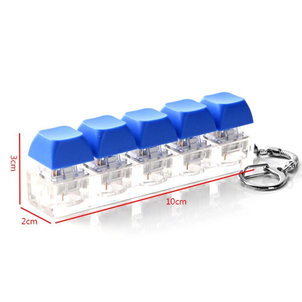 Key Button Decompression Toys 5 Keys Keyboard Fidget Keychain Relaxing Keycaps Keychain Toys Adult