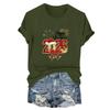 Women's Fashion 2026 New Year Printed Round Neck Short Sleeve Top