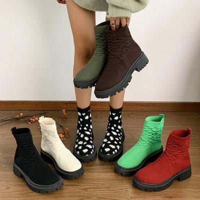 Large Size Fly-woven Casual Snow Boots for Women, New Sleeve In Autumn and Winter , Light Casual Martin Boots for Women