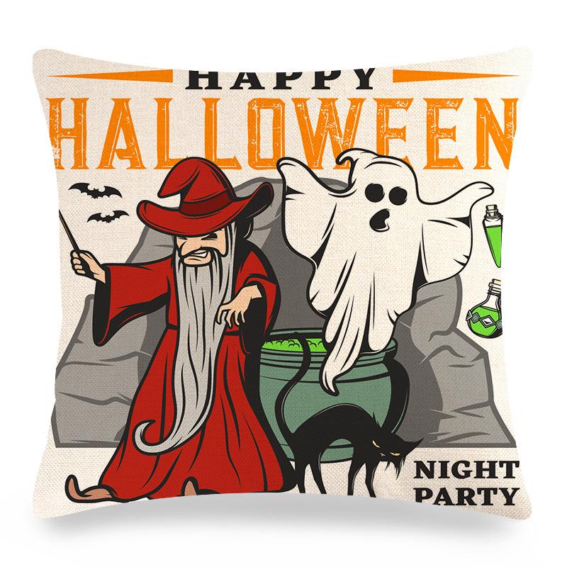 Halloween Pumpkin Ghost Castle Digital Printing Short Plush Pillow Covers for Car Sofa Office Cushion Cover Home Goods 60x60cm