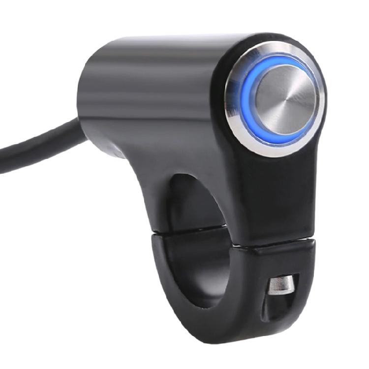 

22mm 7/8 Aluminum Alloy Motorcycle Handlebar Headlight Switch Fog Light 12V Blue light Self lock