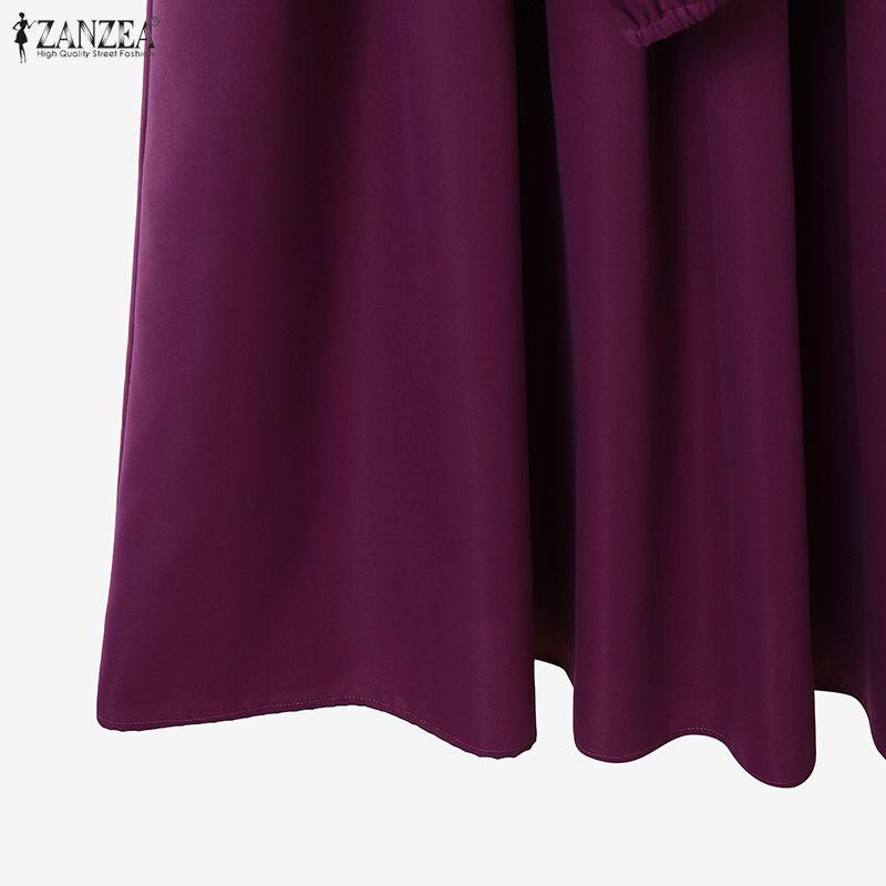 ZANZEA Women Long Sleeve Stripe Blouse and Long Skirts Casual Two Piece Sets
