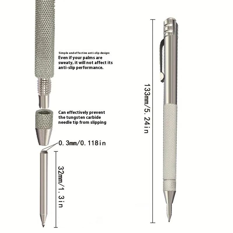 1Set Scriber Pen Carbide Steel Tip Engraving Pen For Glass Metal Wood Construction Marking Tools