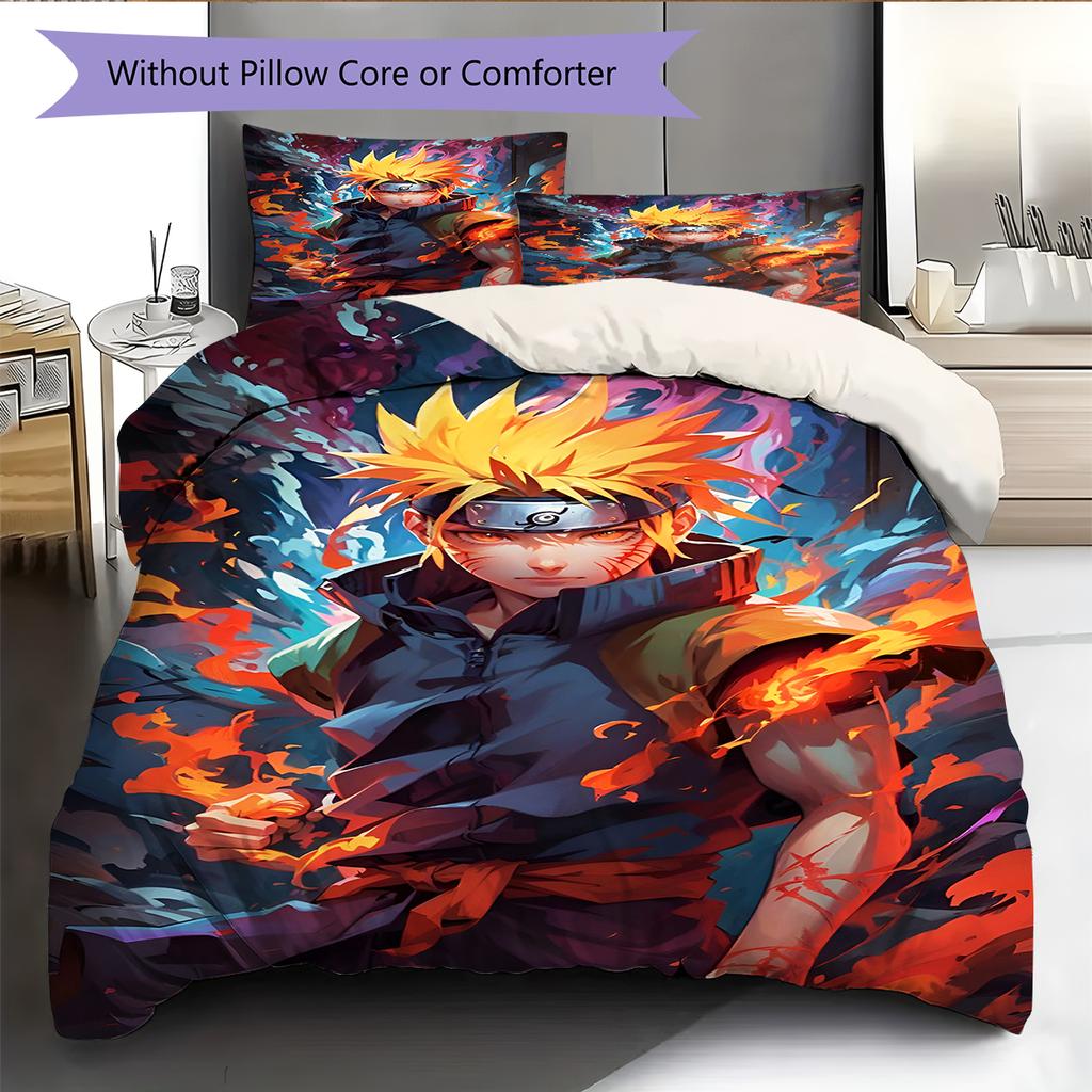 Cartoon Pattern Bedding Quilt Set Quilt Cover Pillowcase Home Decoration Birthday Gift (1 * duvet cover + 2 * pillowcase, without core)