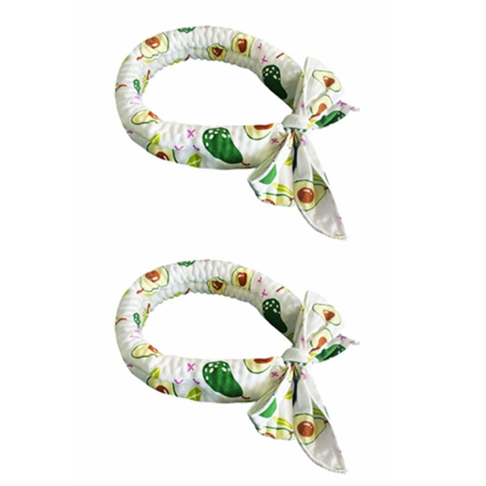 2Pcs Adjustable Pet Cooling Ice Scarf Cute Print Puppy Ice Collar Pet Accessories Style 3