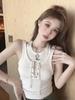Women's Retro White Lace-Up Camisole Vest - Sweet & Spicy Style for Summer 2026