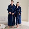 In Stock Flannel Couple's Bathrobe - Unisex Hotel B&B Long Bathrobe