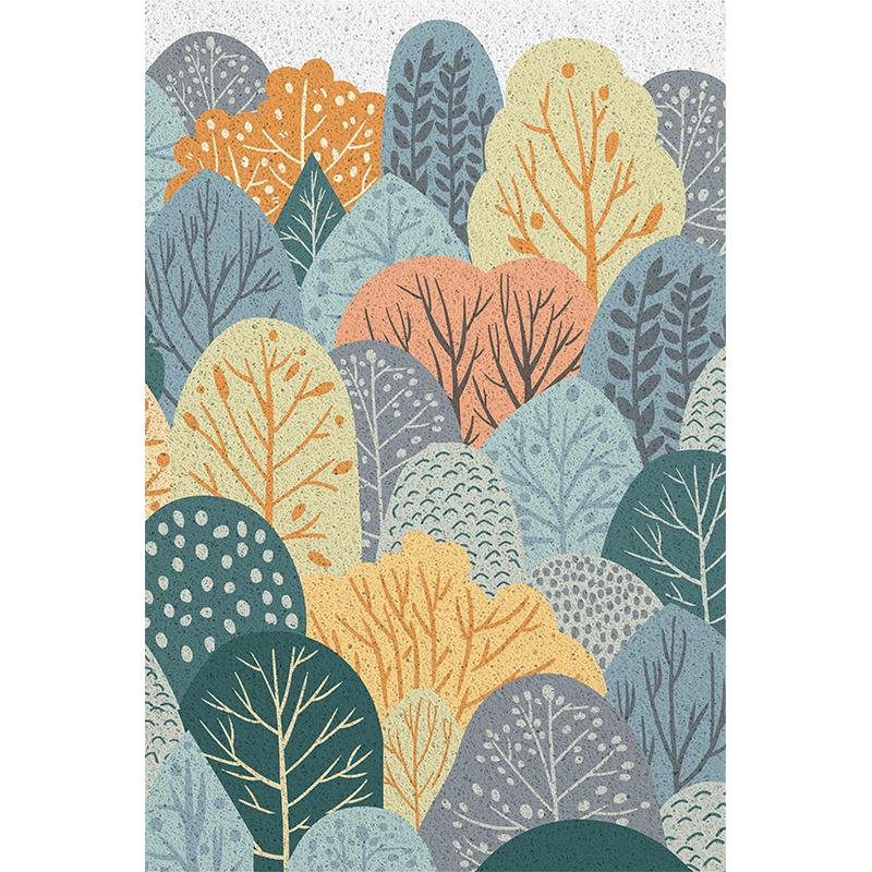 Forest Welcome Mat Entrance Carpet Indoor Outdoor Doormat Low Profile Door Rug Washable Non Slip Rubber Back Low Profile Mat