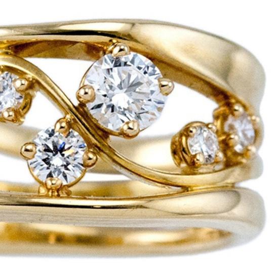 Stylish Eye-catching Women Ring Alloy Exquisite Wave Shape Girls Ring for Party