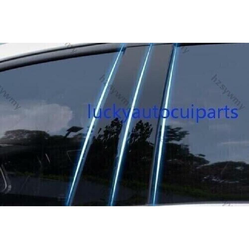 Glossy Black PC Window BC Pillar Post Cover Trim For Cadillac CT6 2016-2020 6pcs
