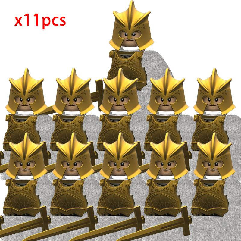 MOC Creative Medieval Game Valley Kinghts Ailin Guard Figures Warrior Armored Soldiers Army Weapons Helmet Blocks Bricks Toys