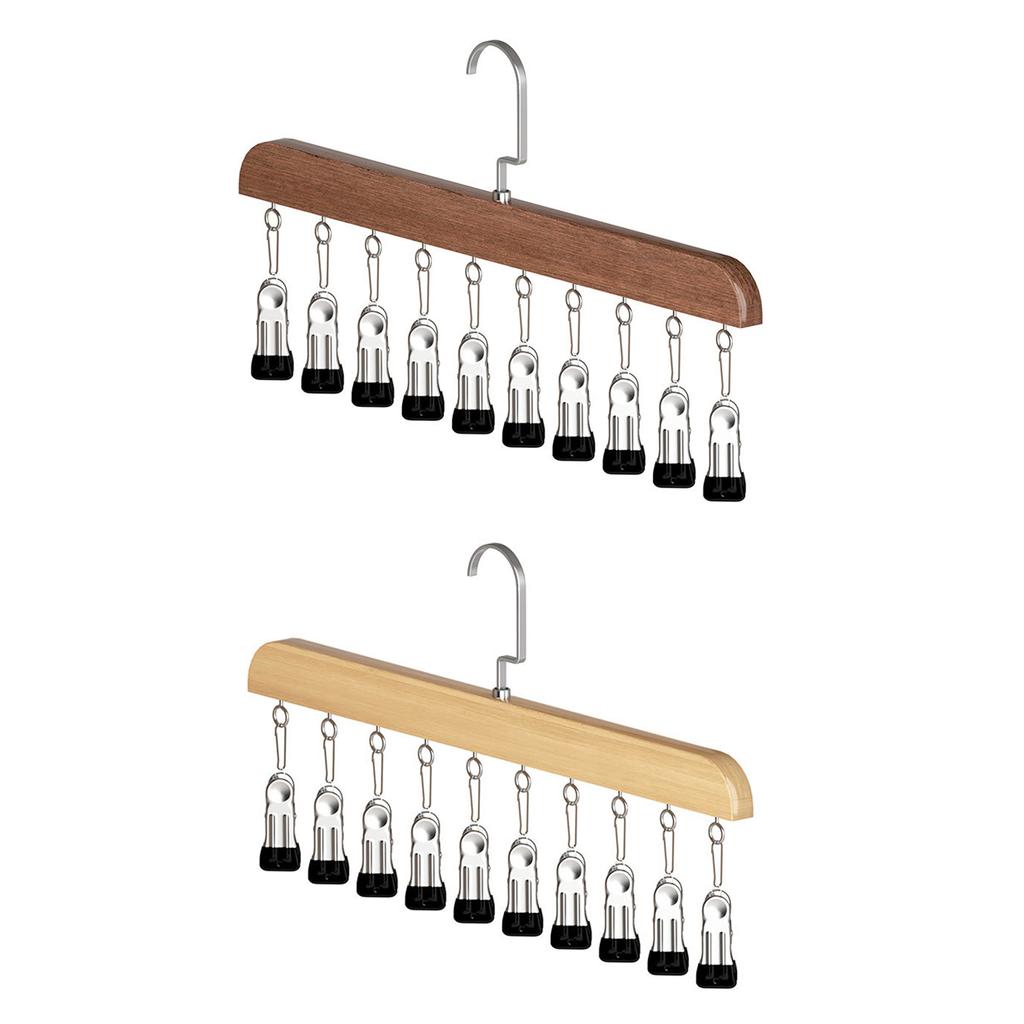Wooden Hanger For Hats Clothing Vertical Storage Space Saving Organizers With Stainless Steel Construction