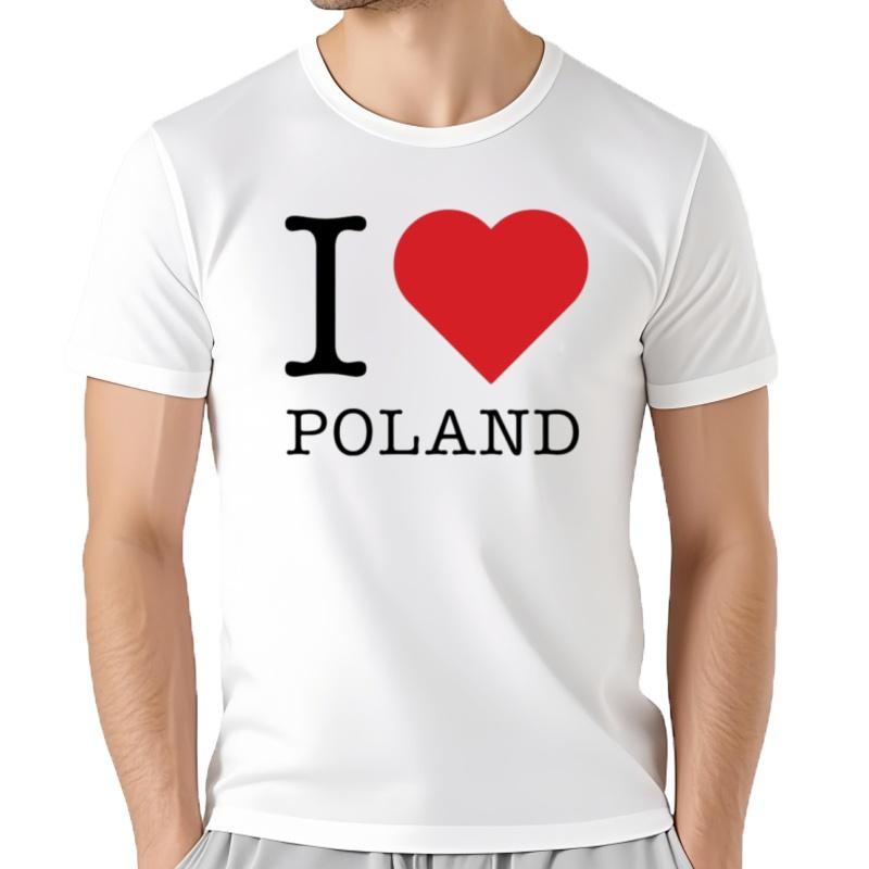 Camisetas Estampadas Para Hombre Y Mujer Ropa Informal A La Moda Holgada De Gran TamañO Polska I Love Poland 100