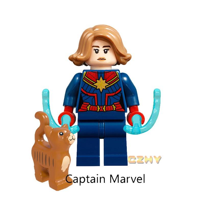 Captain Marvel Minifigures Super Heroes Outrider Iron Man MK50 MK1 MK5 MK85 MK41 Building Blocks Model Bricks Sets Toys for Children WM6055
