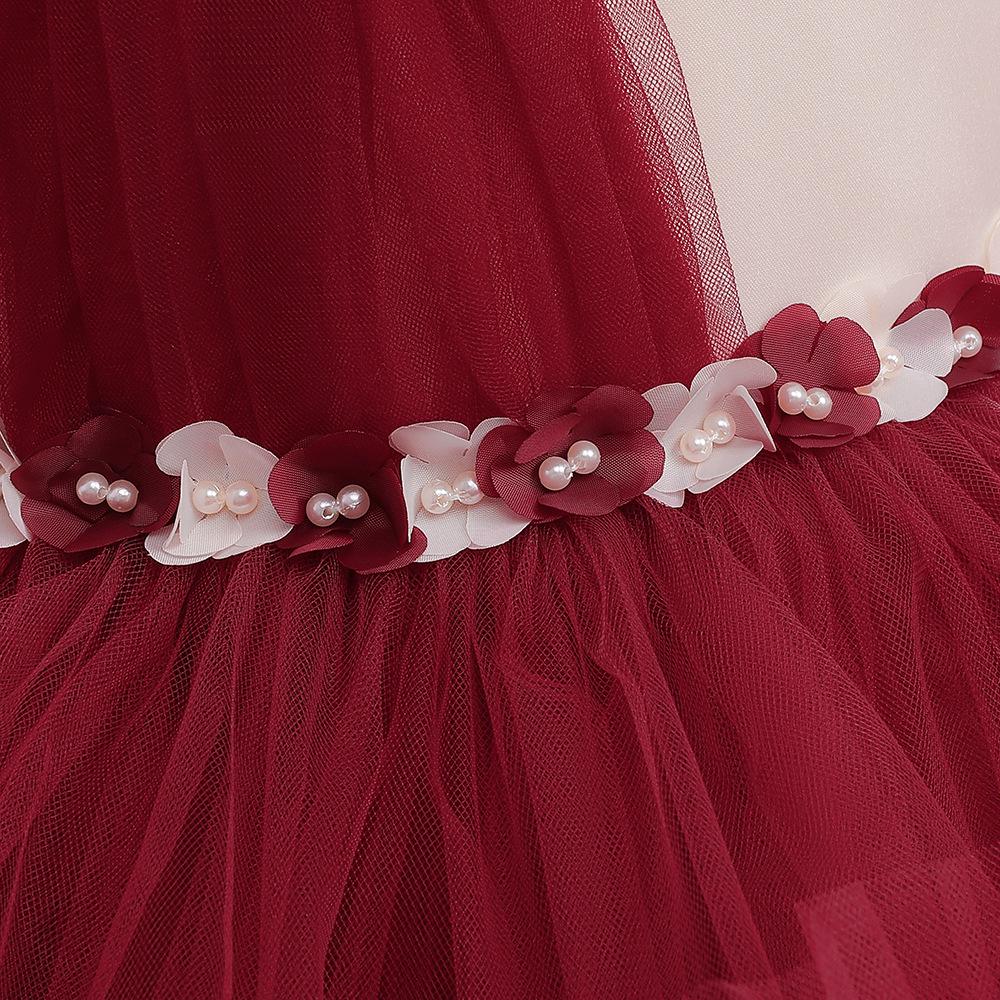 Children's Satin Mesh Tutu Skirt Princess Dress - Formal Wedding Flower Girl Attire