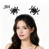 Costume Headpiece for Adults Teens Halloween Headbands, Black Spider Bat Headband, Glitter Fluffy Hair Hoop Headwear Theme Dance Women, Teens,