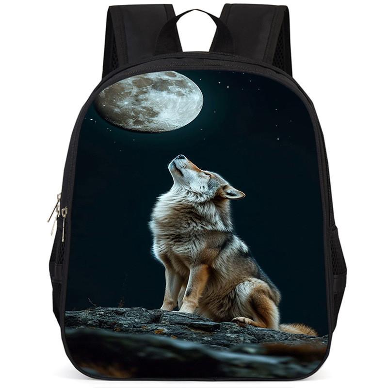 Large Capacity Wolf Animal Backpack For Kids Lightweight And Comfortable Oxford Fabric