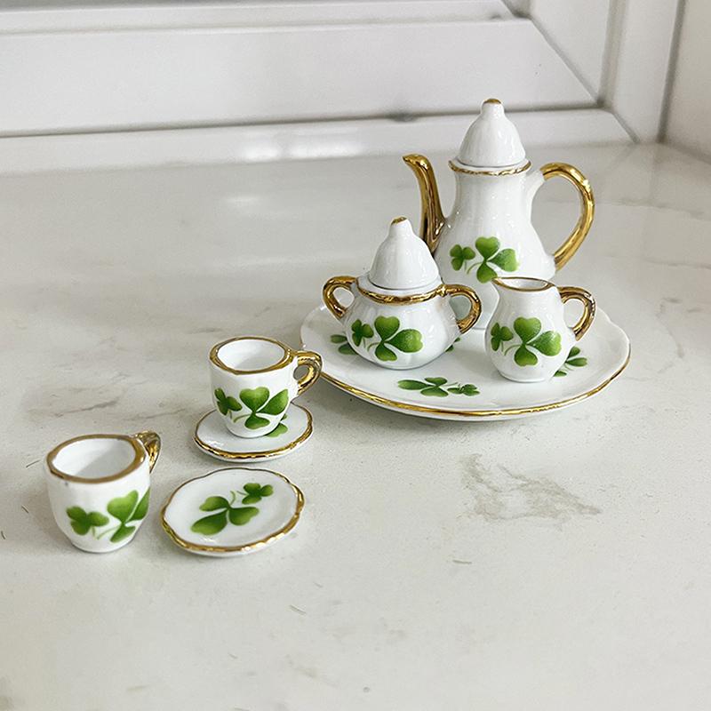 1:12 Puppenhaus Miniatur Mini Keramik Teeservice Möbel Heimmodell Dekor Spielzeug Puppenhaus Zubehör