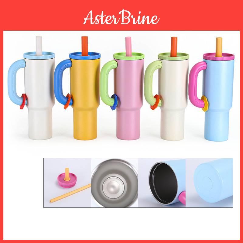 Cross Border Bestselling Dopamine Colorful Car Mug With Handle Large Capacity Insulated Flask For Outdoor Travel