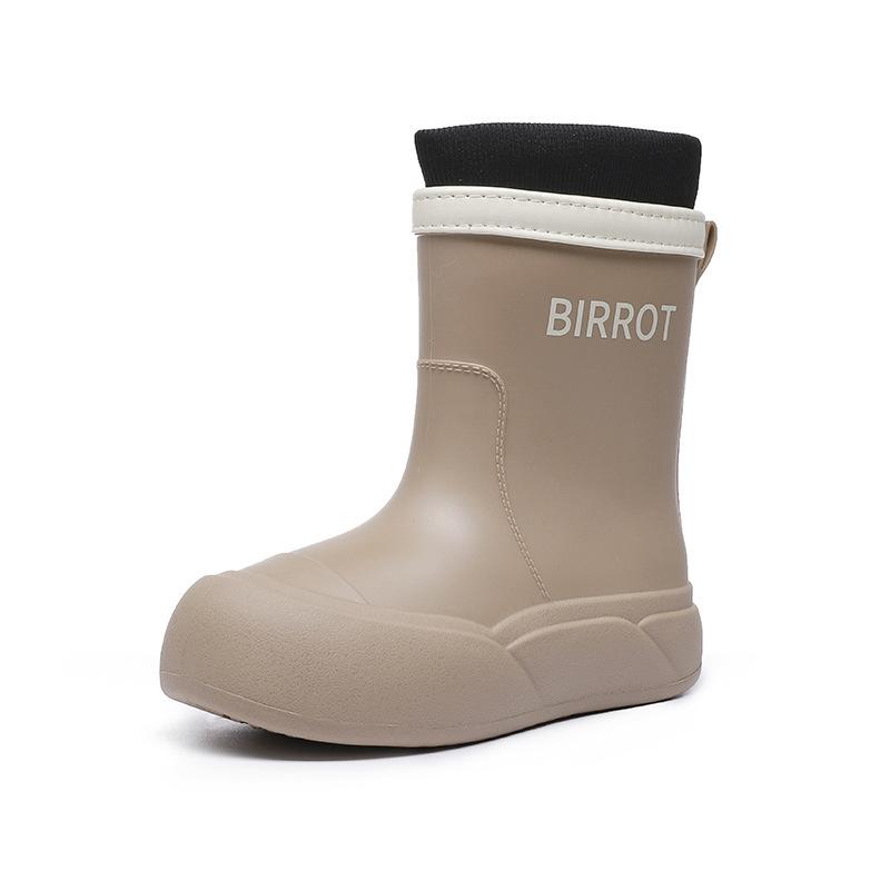 Medium tube rain shoes women wear fashion water shoes soft sole non-slip rubber shoes waterproof camping rain boots