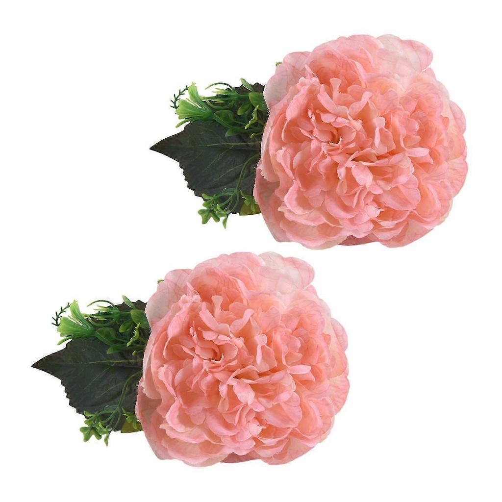 Flower Curtain Buckles, Decorative Contemporary Styles Curtain Tie with Large Flower Adjustable Korean Pink