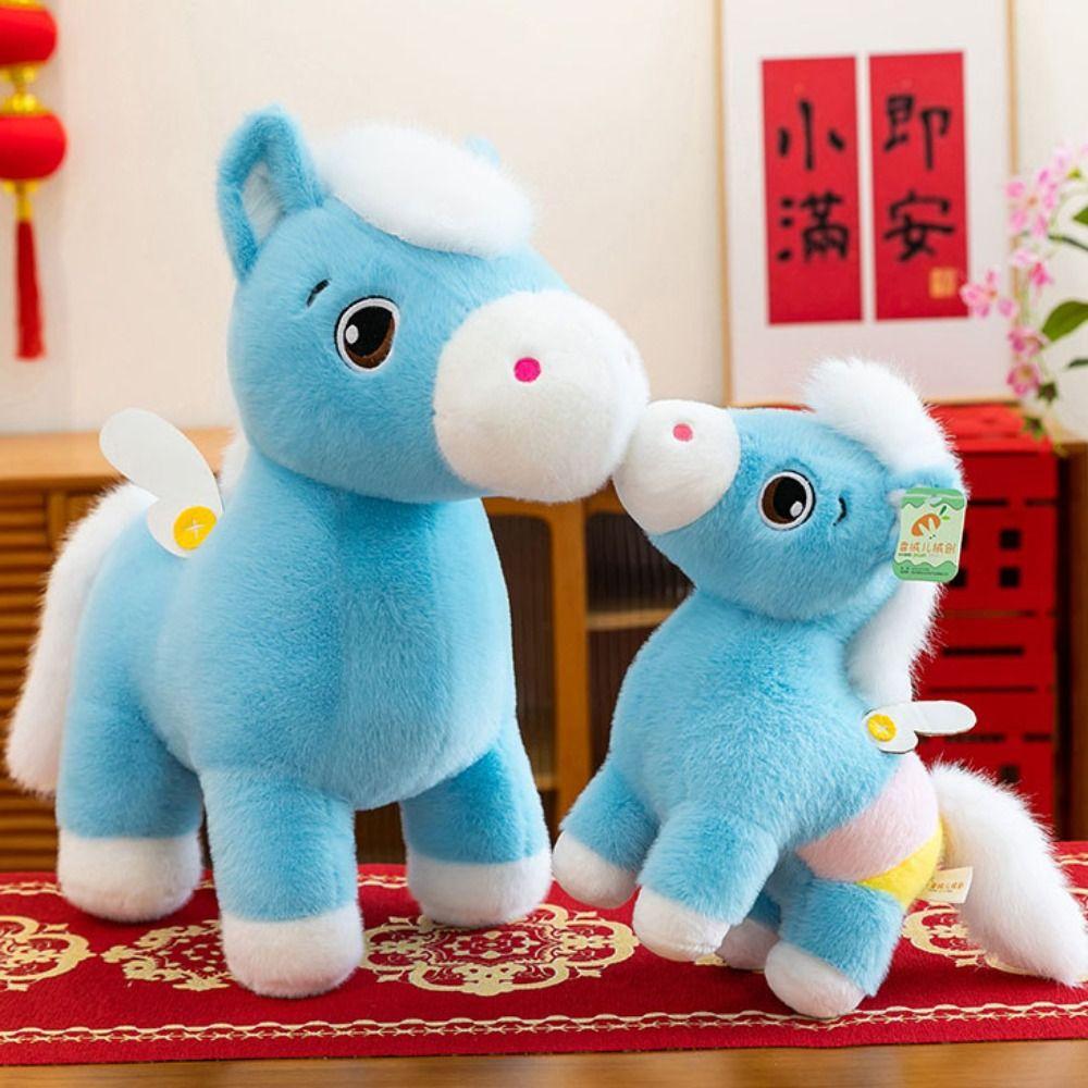 Cartoon Animal Chinese Zodiac Horse 25cm/30cm Pony Plush Doll Wealth Pony Mascot  Spring Festival