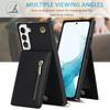 Lanyard Cards Solt Cover Zipper Wallet CrossBody Case For Samsung Galaxy S24 Ultra S22 S21 Note20 S20 S10 S23 Plus Stand Cover