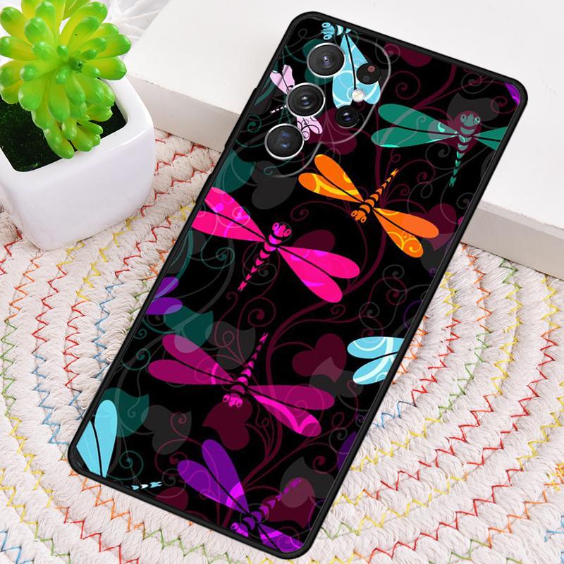 Färgglatt trollsländefodral för Samsung Galaxy note 10 pro S26 Ultra S23 S24 FE S25 S21 S22 PLUS stötsäkert skal