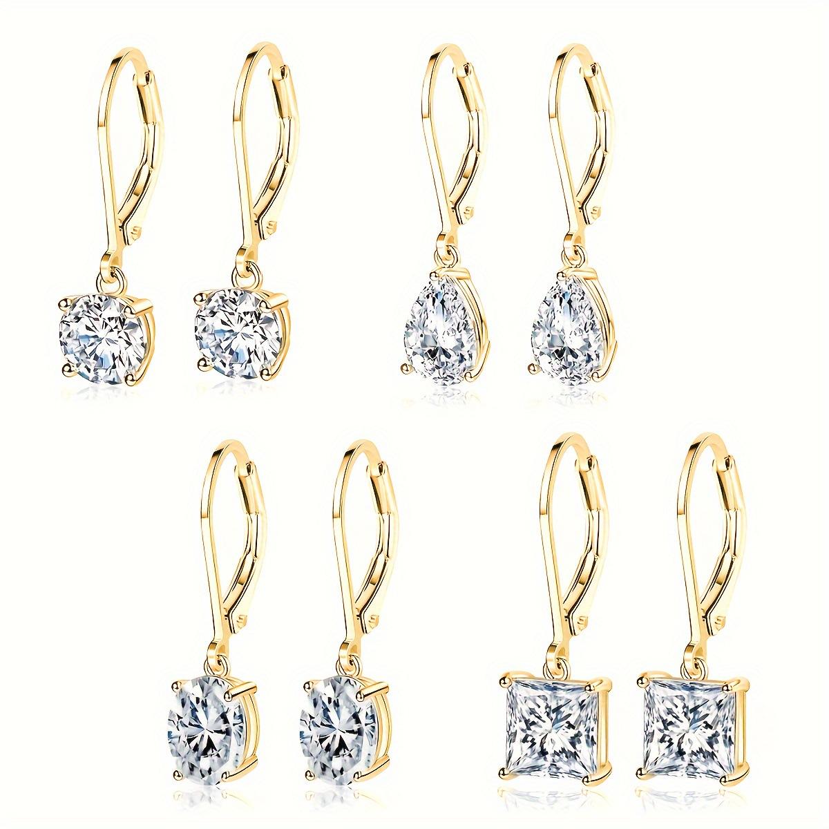 

Fashion zircon earrings, four pairs of suits, elegant and high-end, niche stud earrings, earrings for women