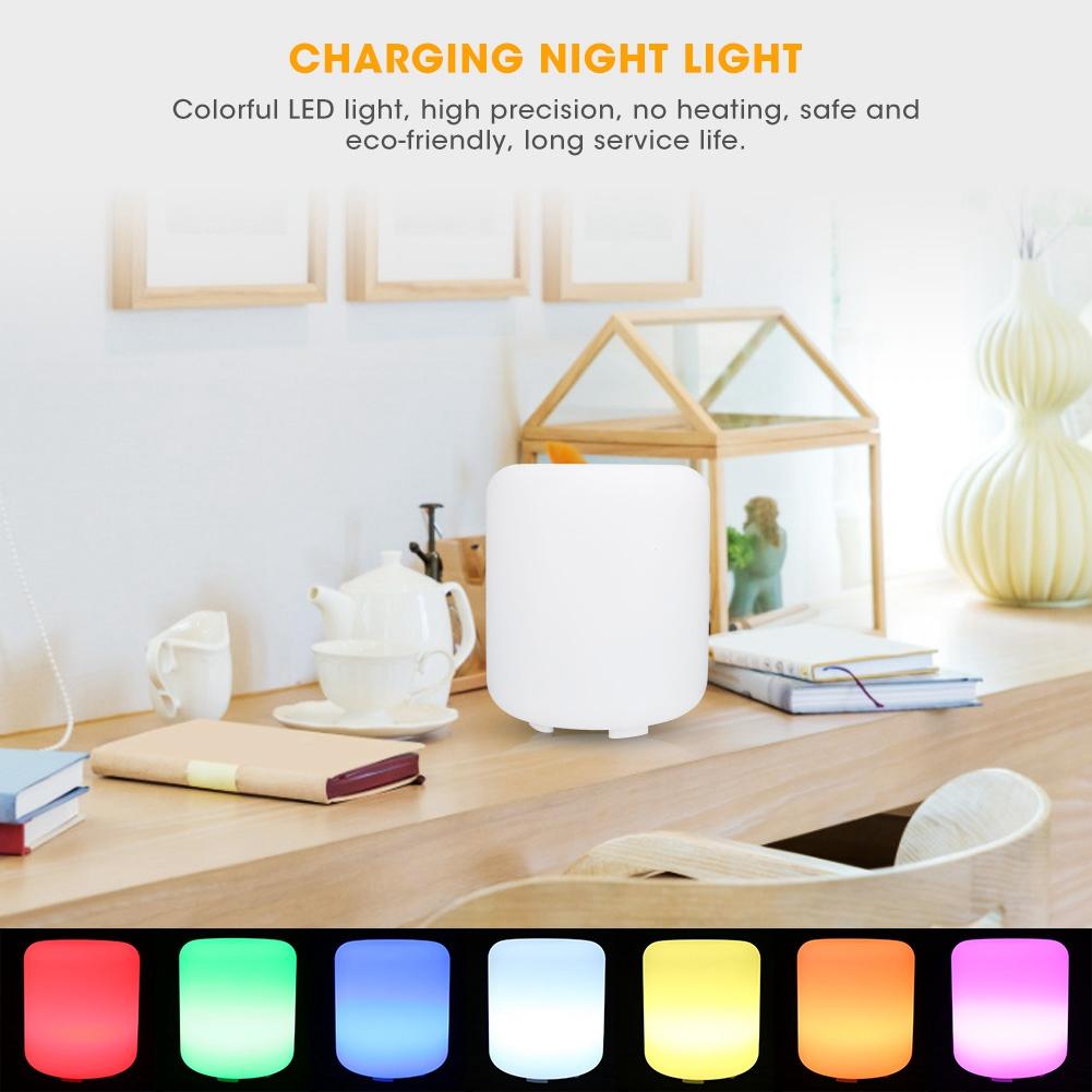 Smart Bluetooth Speaker LED Night Lamp Colorful Home Remote Control Charging Bedroom Bedside Table