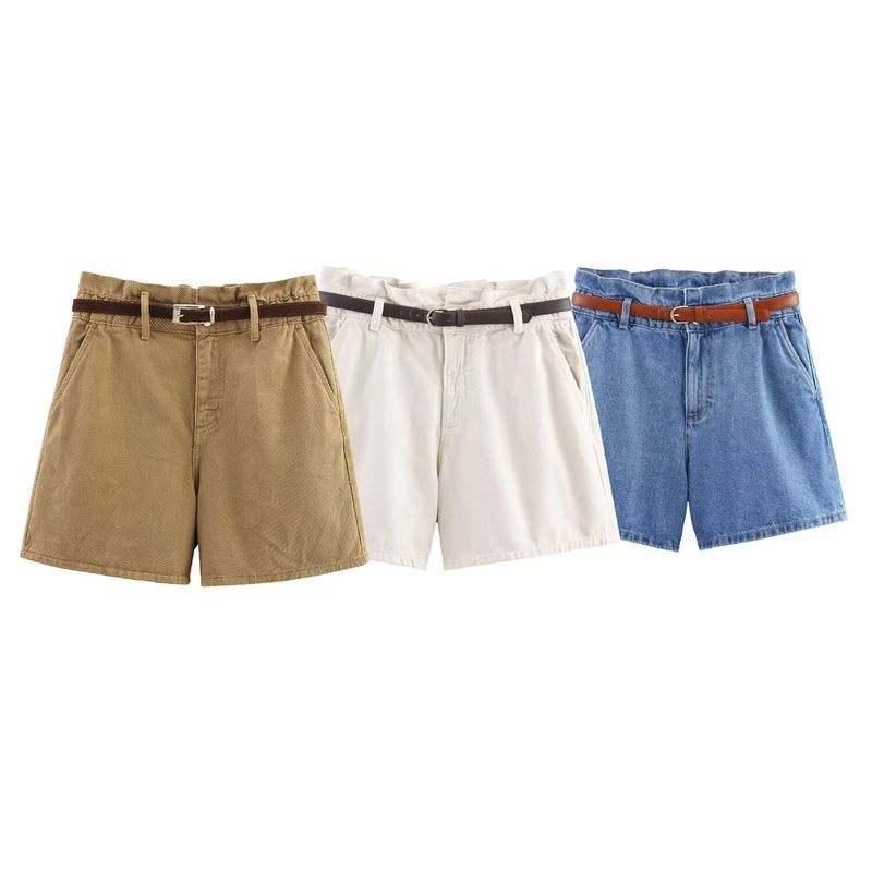 Araltay New Arrival Women's Clothing Fashion Style Fashion High Waist Paper Bag Type Denim Casual Shorts 8228028