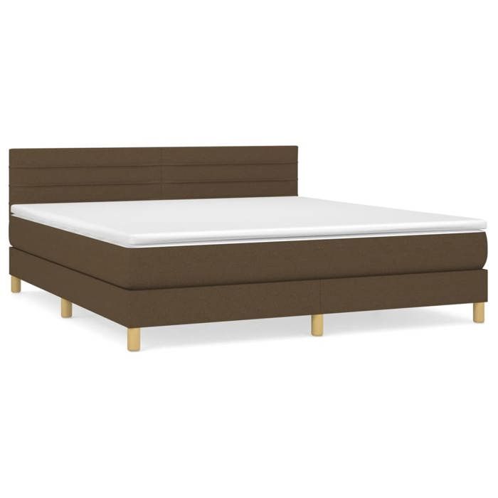 Maison Exclusive - Sommier à lattes de lit avec matelas Marron foncé 160x200 cm