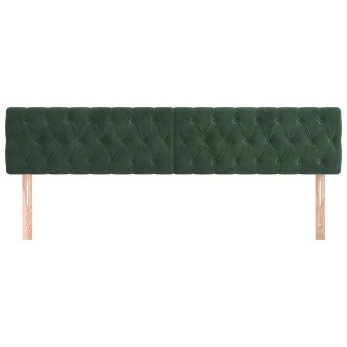 VidaXL 2x Headboards Bedroom Furniture Bed Accessories Single Bed Heads Interior Bed Frame Heads Dark Green 346379
