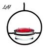 Backyard Bird Watching Supplies Metal Hanging Hummingbird Feeders for Outdoors Feeder with Red Glass Durable Iron Bath Bowl & Perch Decorative