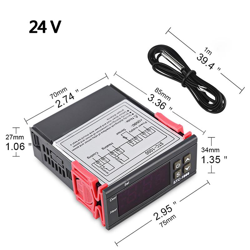 12V 24V 110-220V Regulator Digital de Temperatură cu Microcomputer Digital STC-1000 Termostat + Sondă Senzor NTC