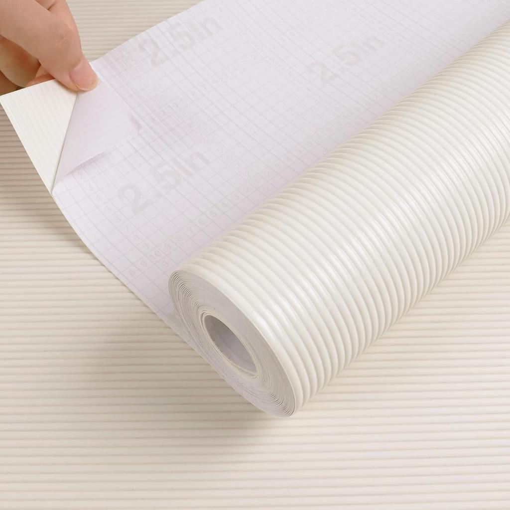 Shelf Liners for Kitchen Cabinets Adhesive - Waterproof Contact Paper Peel and Stick - Non Slip Drawer Liners Self Adhesive - Removable Cabinet Liner