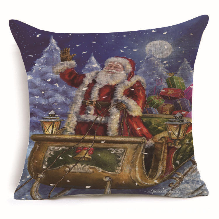 

Рождественская наволочка Лен Супермягкая Персиковая кожа Домашняя Наволочка на диван Рождественская подушка 45 * 45 pillowcase