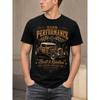 Herren Vintage Hot Rod T-Shirt, Kurzarm Rundhalsausschnitt, Weiche Baumwollmischung, Retro Auto Grafik T-Shirt für Freizeitkleidung oder Autoshows