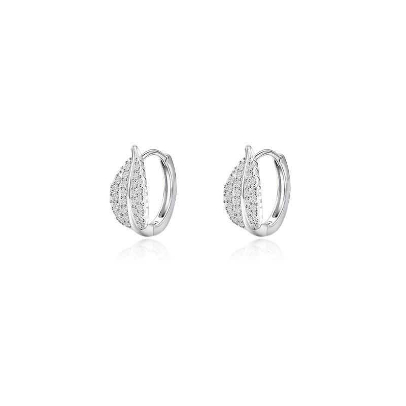 Zircon Leaf Ear Acupuncture Niche Design Earrings Light Luxury Premium Stud Earrings Earrings 2026