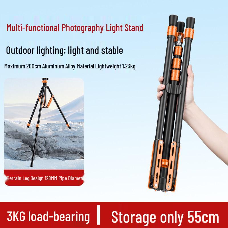 Portable Aluminum Alloy Multi-Functional Tripod Stand for Photography and Live Streaming