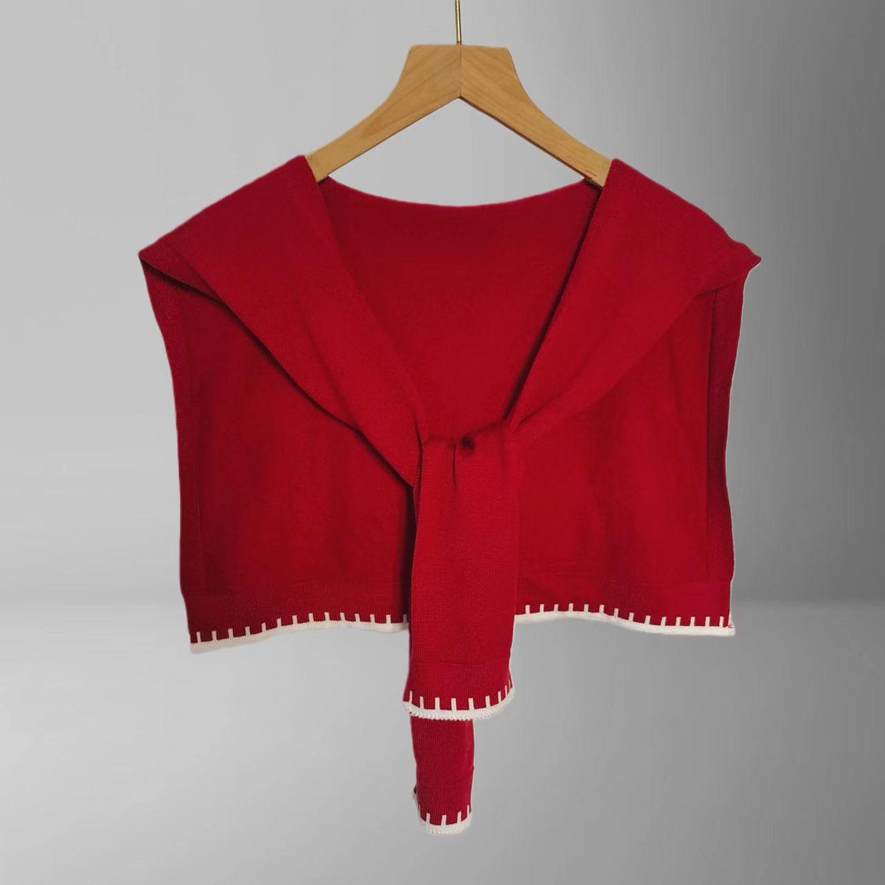 New knitted small shawl women s outerwear with skirt cape spring autumn winter summer air-conditioned room scarf knitted shawl 59 80-100cm