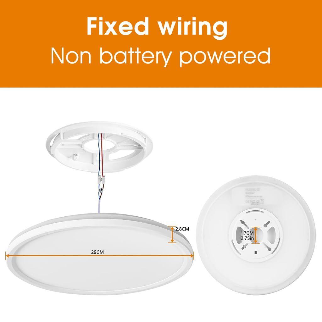 LED Ceiling Light with Remote Control,Dimmable 24 W 3-Color Ceiling Light with Dim Night Light 1800k Warm,Round Flush LED Ceiling Lights (White)