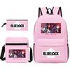 Large Capacity Schoolbag with Shoulder Strap; Student Three-piece Pencil Case Set