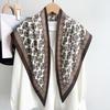 Retro Old Money Wind Triangle Scarf Women's Spring and Summer New High-end Fashion Versatile Silk Scarf Temperament Scarf Shawl Accessories