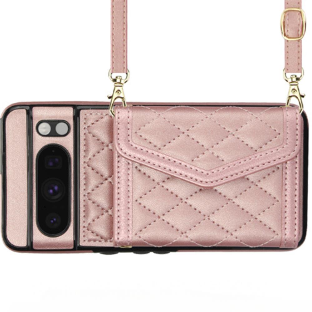 

RFID Blocking Card Slot Holder PU Leather Cover For Google Pixel 9 8 Pro 8A 6A Crossbody Lanyard Purse Bag Wallet Phone Case Google Pixel 6A розовый
