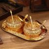 Barattolo per Condimenti in Metallo e Vetro Stile Europeo Creativo Barattolo per Conservare Condimenti da Cucina Set di Barattoli per Spezie Domestici Strumenti Creativi per Condimenti