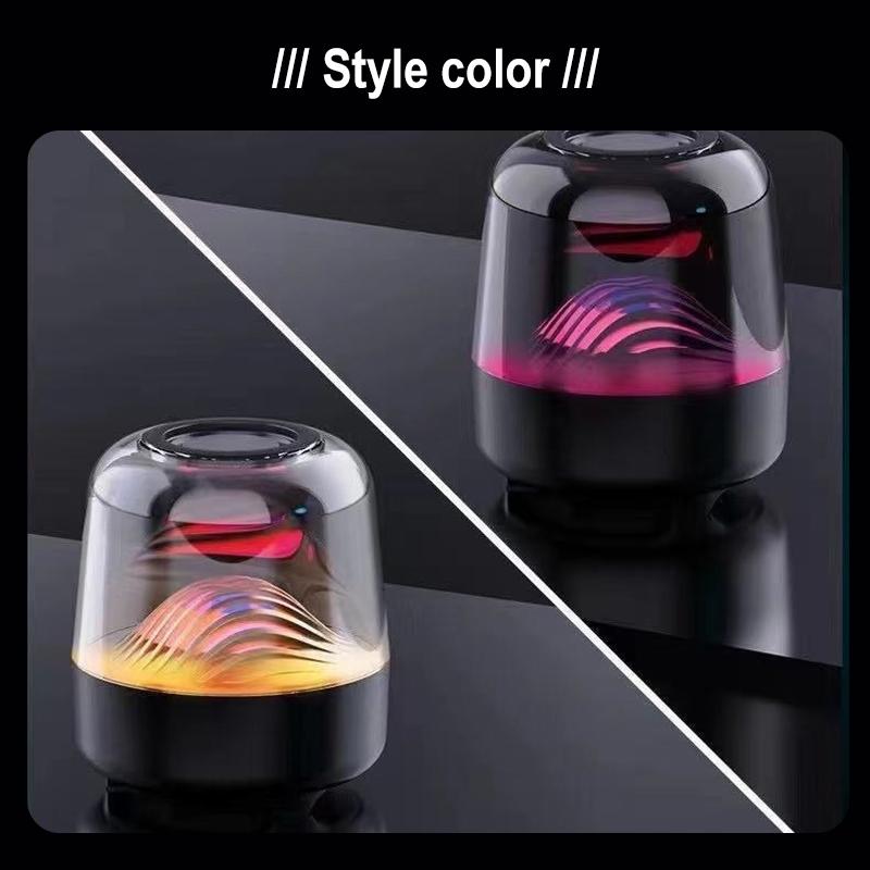 LED Multicolor Ambient Speaker with TWS Pairing – Portable Bluetooth Sound System with TF Card Slot for Christmas Decor